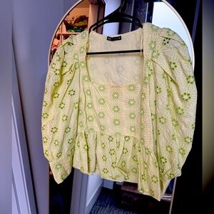 S Zara Eyelet Blouse